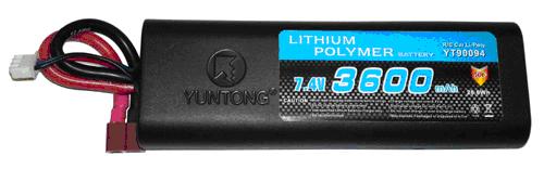 Yuntong 7.4v 50C 3600maH Li-Po Battery Pack (Hard Pack)